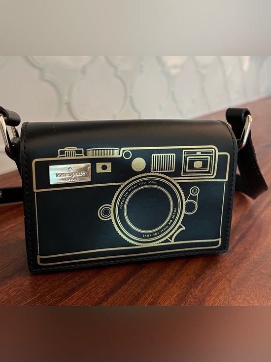 kate spade Handbags - kate spade Lemon Street Gwen Camera Crossbody Novelty Bag Black Gold